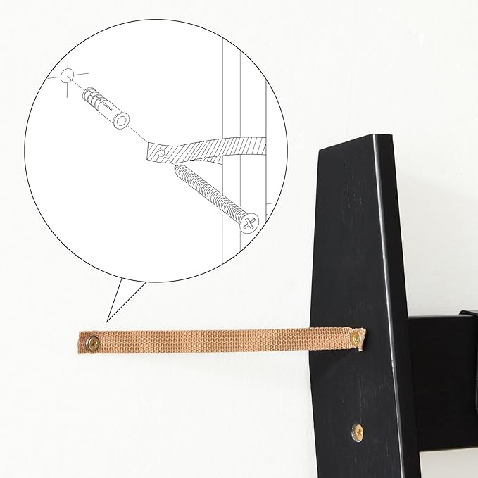 HOOBRO Blanket Ladder for Living Room and Bedroom, 5-Tier Wall Leaning Towel Rack for Bathroom, Decorative Ladder Shelf with 4 Removable Hooks, Farmhouse Blanket Storage, Black BB51CJ01G1