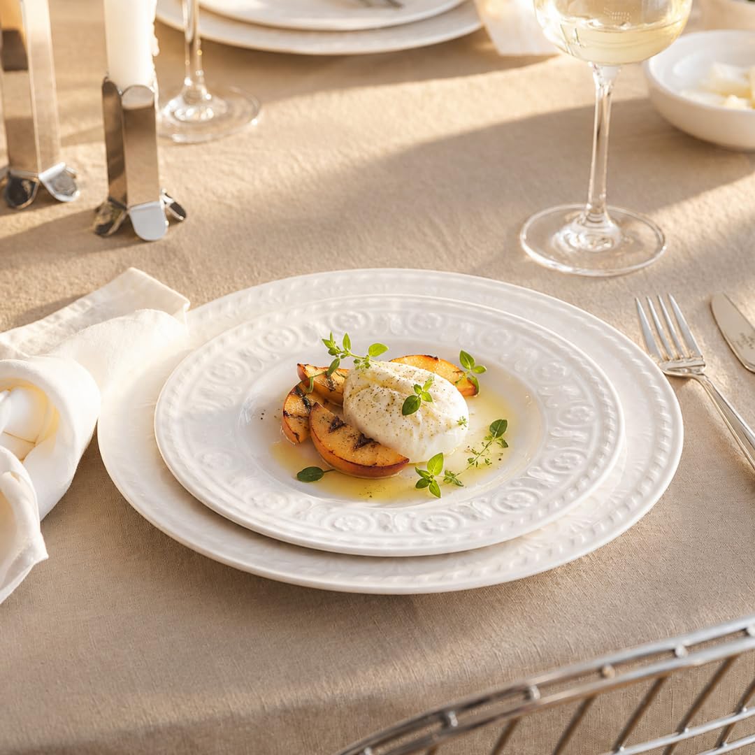 Villeroy & Boch Cellini 12 Piece Dinnerware Set, White, Service for 4