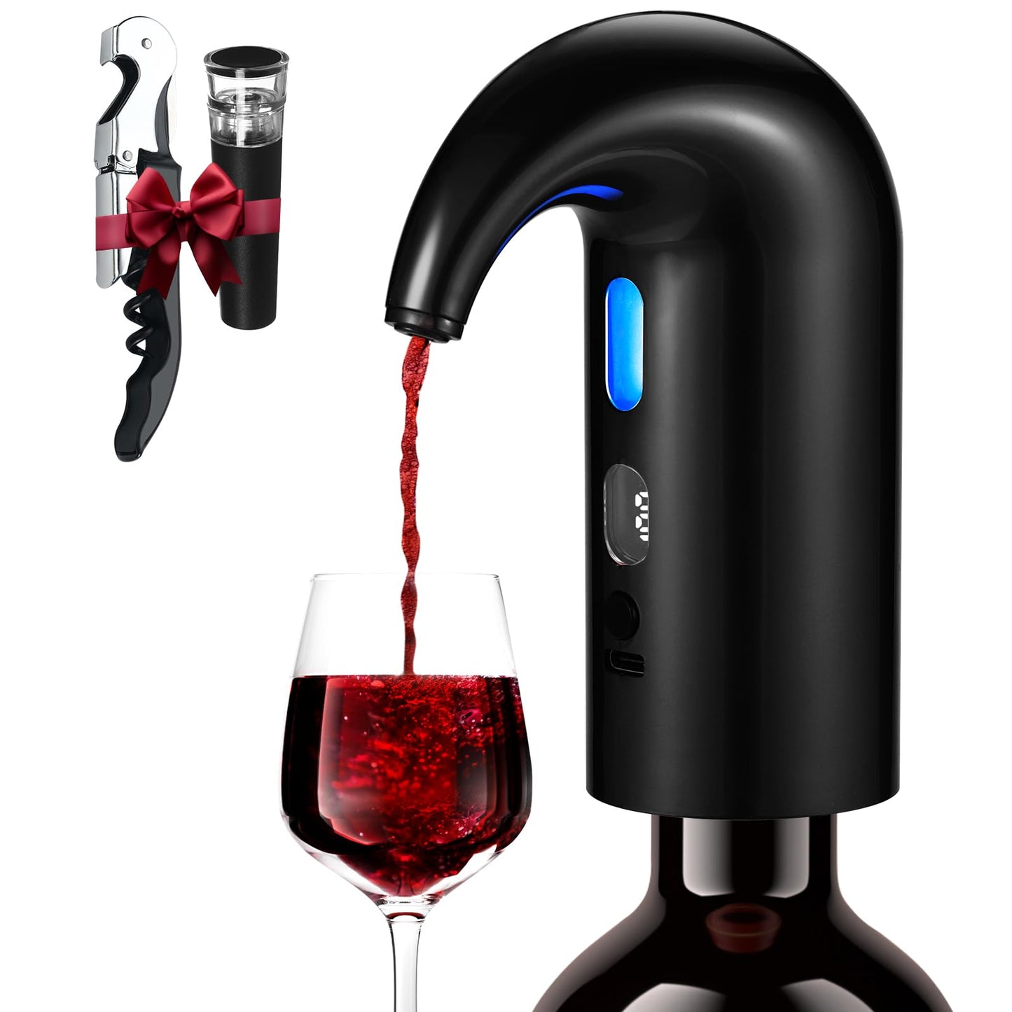 BLUBYEES Electric Wine Aerator and Automatic Wine Dispenser