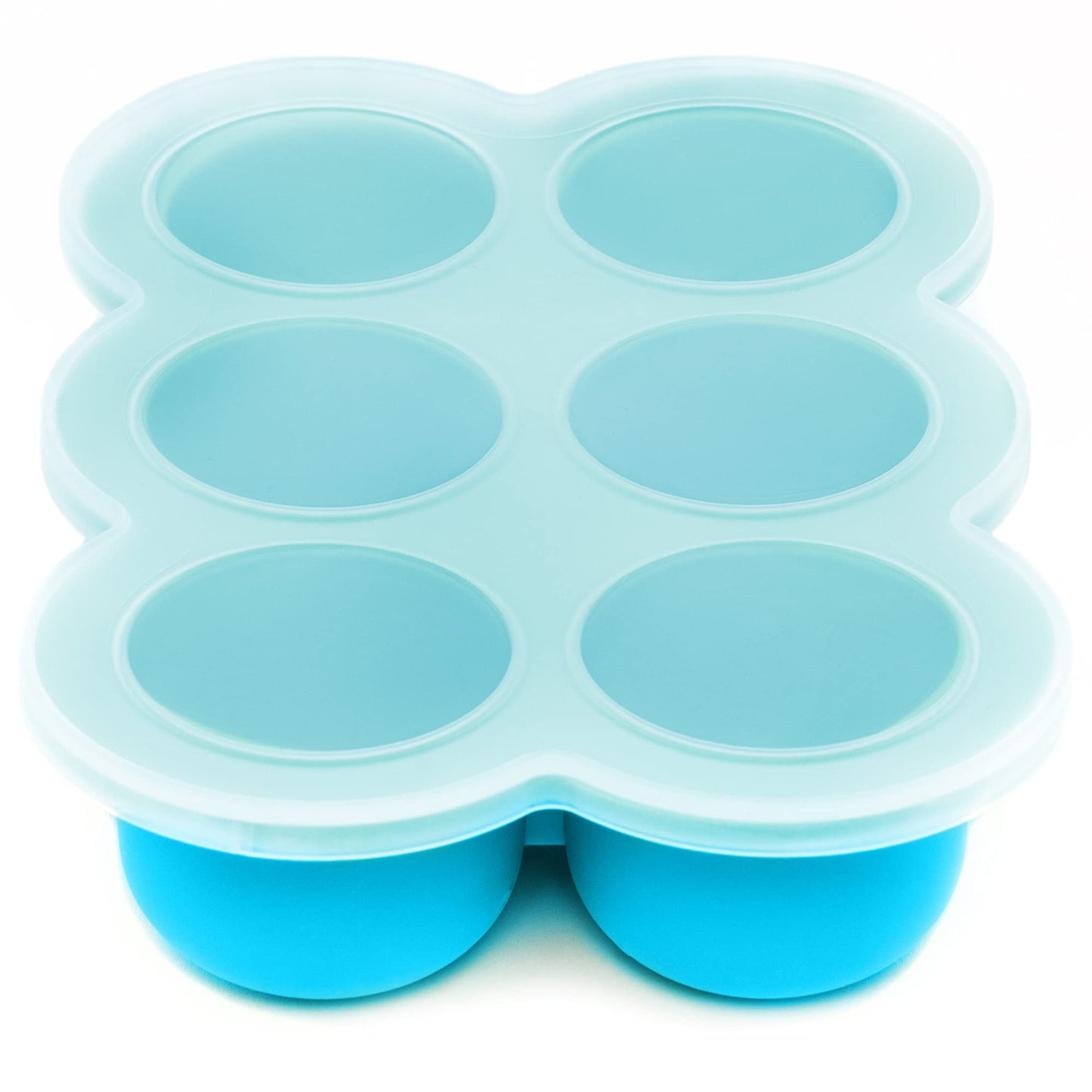 WeeSprout Silicone Freezer Tray with Clip on Lid Perfect Food Storage Container for Homemade Baby Food, Vegetable, Fruit Purees, and Breast Milk (Bright Blue, Ten 1.5 Ounce Sections)
