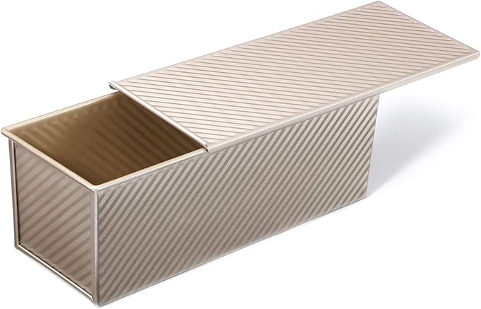 Monfish Pullman Loaf Pan w Cover,2.2lb, Rectangle Toast Mold