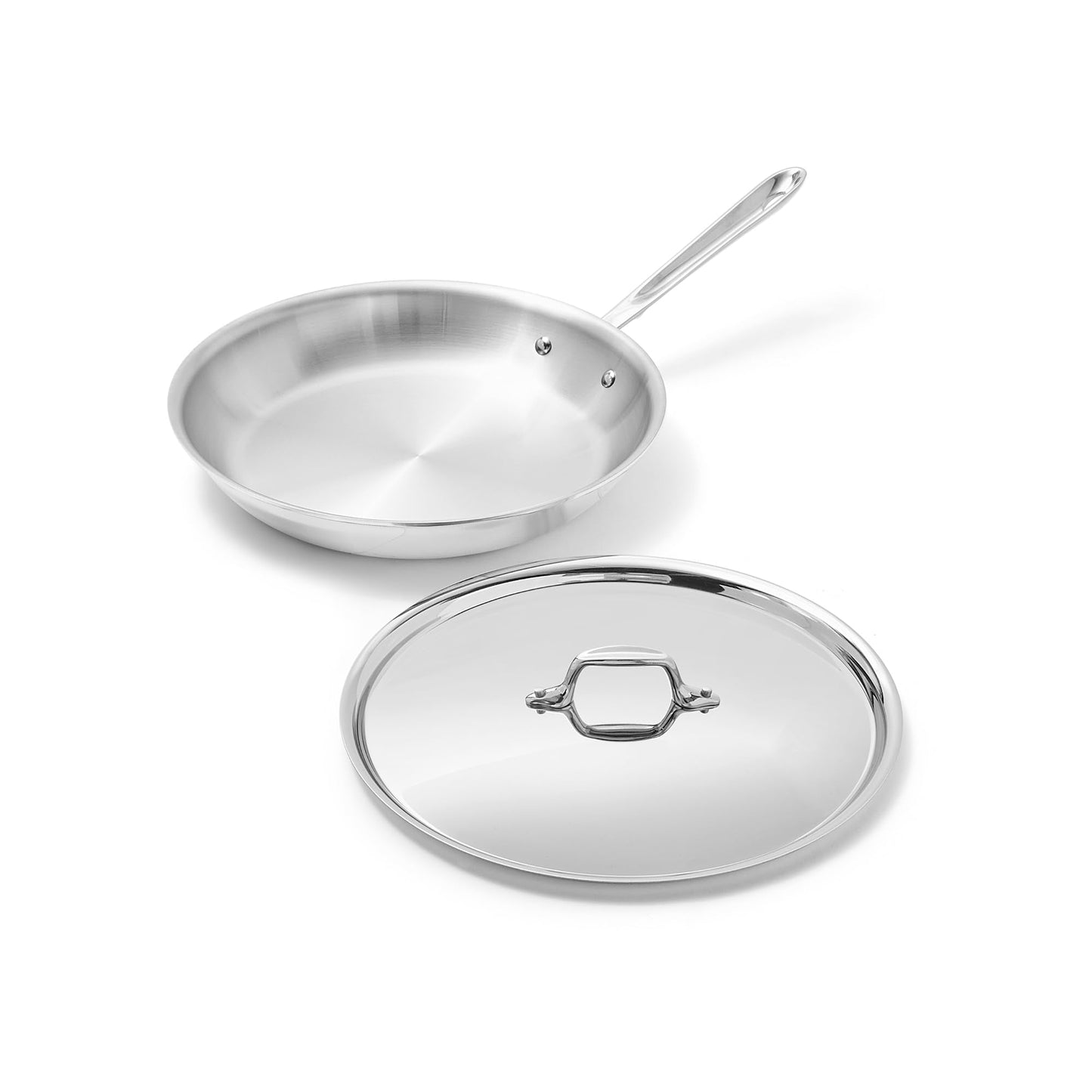 All-Clad D3® Stainless Steel 10 inch Frying Pan Covered- Made in the USA- The Original Bonded Professional Cookware- Oven Safe & Induction Compatible