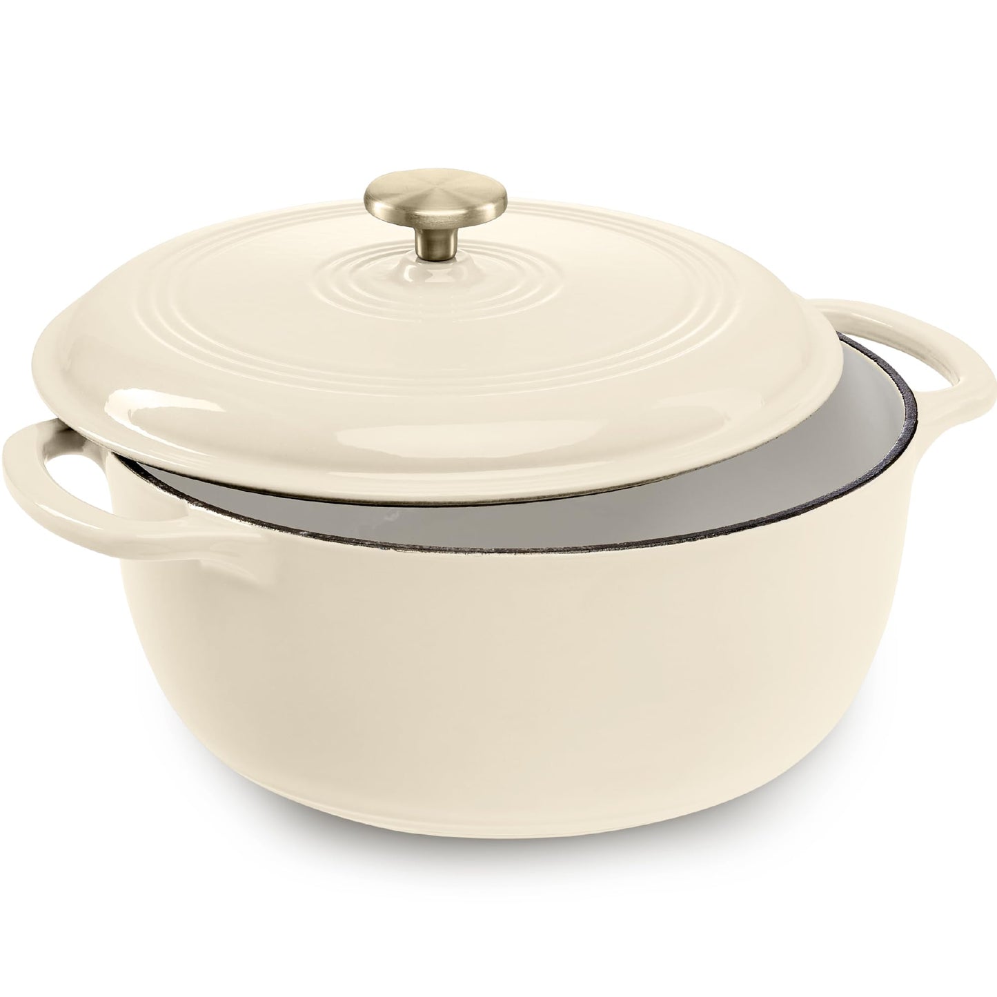 Best Choice Products 7.5 Quart Enamel Cast-Iron Round Dutch Oven, Family Style Heavy-Duty Pre-Seasoned Cookware for Home, Kitchen, Dining Room, Oven Safe w/Lid, Dual Handles - Graphite Gray