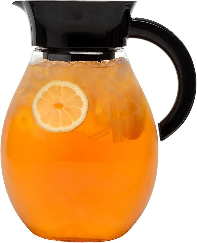 Primula The Big Iced Tea Maker Tritan Plastic Infusion Beverage Pitcher with Leak Proof, Airtight Lid, Fine Mesh Resuable Filter, Manufactured without PFOA, Dishwasher Safe, 1-Gallon, Red