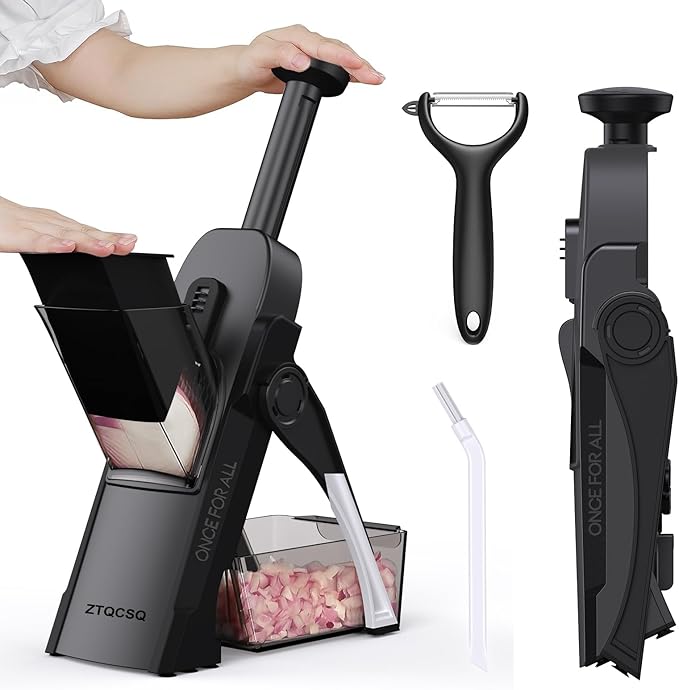 5 in 1 Safe Vegetable Mandoline Slicer for Kitchen, Adjustable Thickness