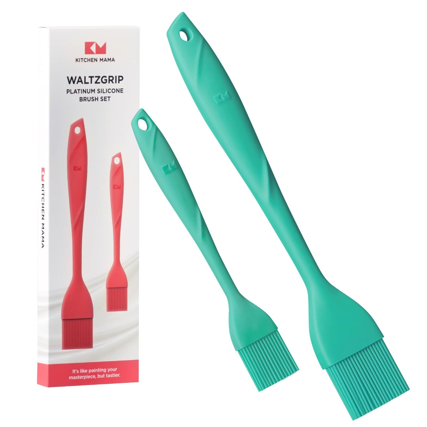 Kitchen Mama WaltzGrip Platinum Silicone Basting Pastry Brush, Blue
