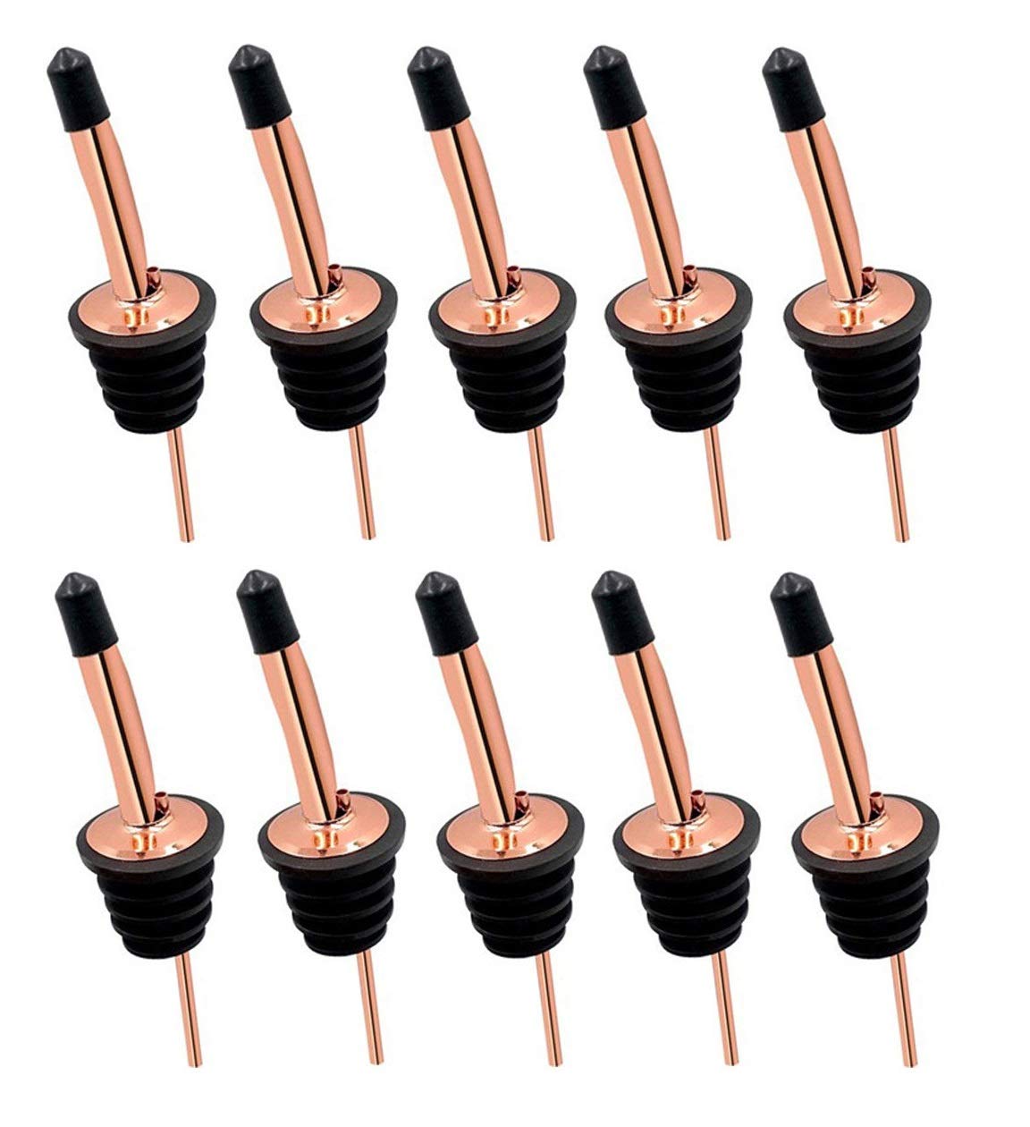 12 Pack Liquor Pour Spouts Set - Stainless Steel bottle spout and Liquor Pourers Dust Caps Covers