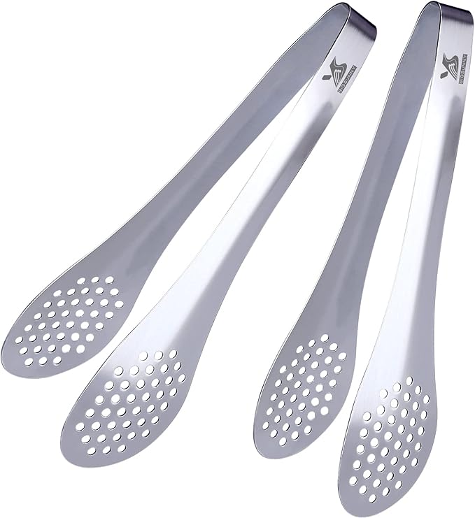MSY BIGSUNNY 9 inch Buffet Tongs, Set of 2 Stainless Steel Food Serving Tongs