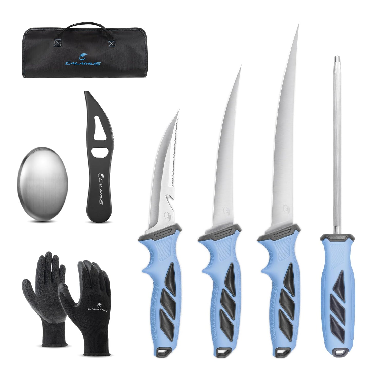 Calamus Swift 6.5" Folding Fillet Knife, 13.5" Overall, Fish Gift for Men