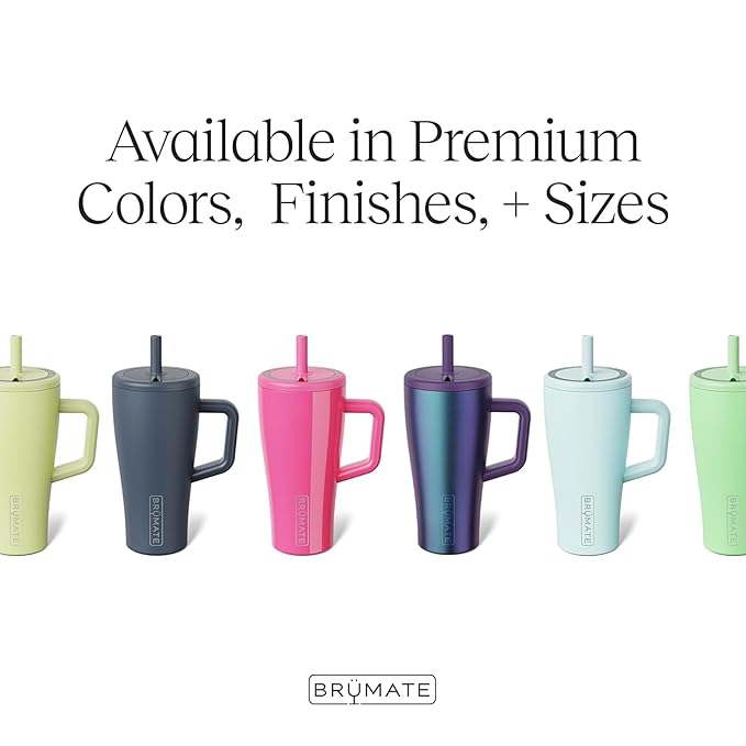 BrüMate Era 30 oz Tumbler with Handle & Straw | 100% Leakproof Insulated Water Bottle Tumbler with Lid & Flexible SoftSip Straw | Made of Stainless Steel | Cup Holder Friendly | 30oz (Violet Crush)