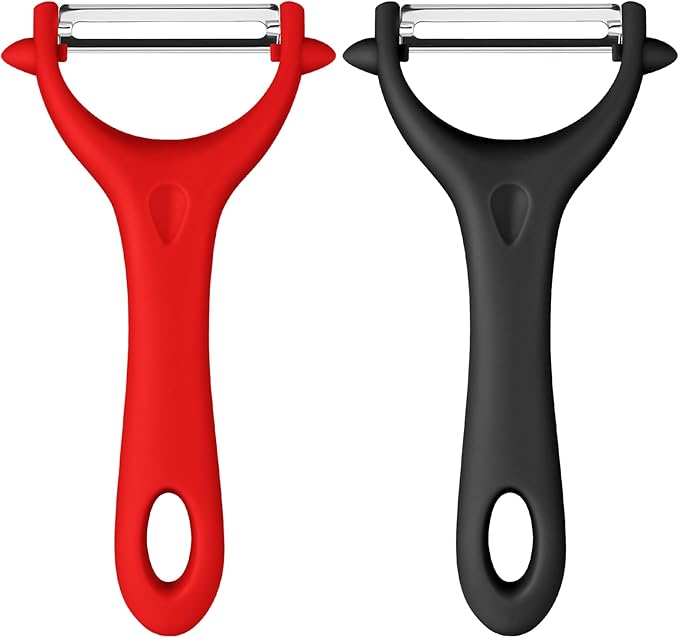 AUAUY 2PCS Potato Peeler, Y-Shaped Swivel Vegetable Peeler, Green + Black