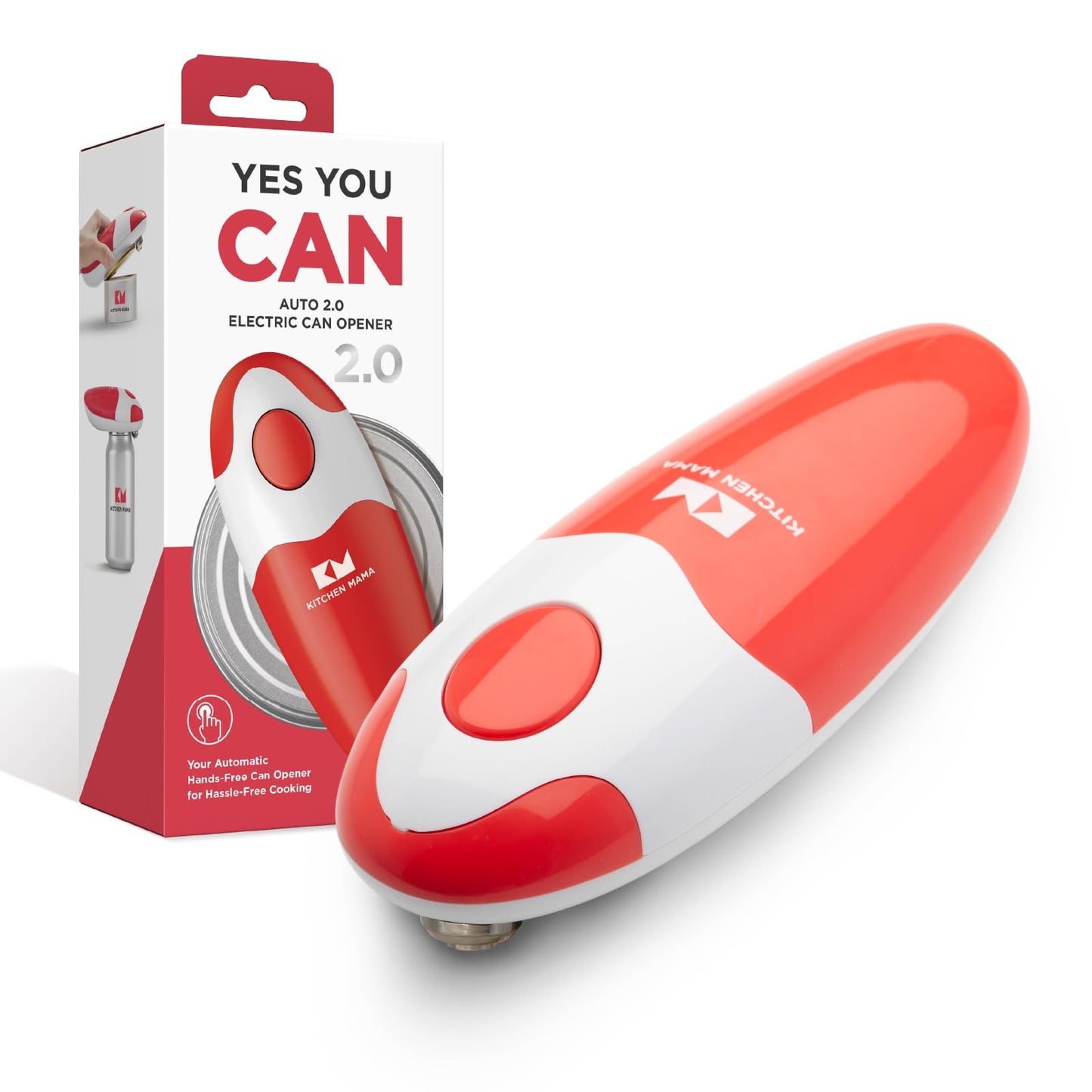 Kitchen Mama Auto 2.0 Electric Can Opener, Red