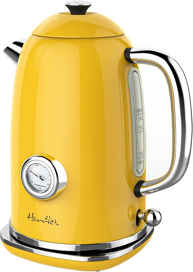 Harriet 61 oz Electric Kettle with Thermometer, Hot Water Pot, Retro