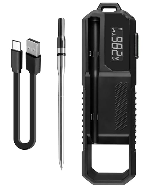 Meat Thermometer with Ultra-Thin Single Probe for Monitoring