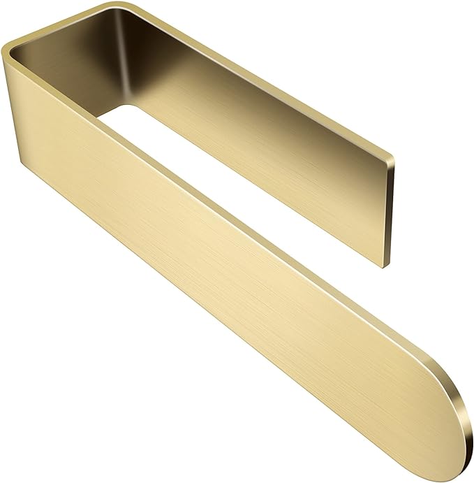 Taozun Towel Holder Gold Hand Towel Rack Adhesive Towel Bar Stick on Towel Ring for Bathroom Wall Kitchen RV, Stainless Steel Brushed Brass Finish