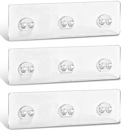 3PCS Shower Shelves Adhesive Replacement,Strong Adhesive Duty Waterproof Transparent PC Material, No Drill Needed Holds 45 lbs for Shower Shelves Bathroom Organizers Kitchen Racks