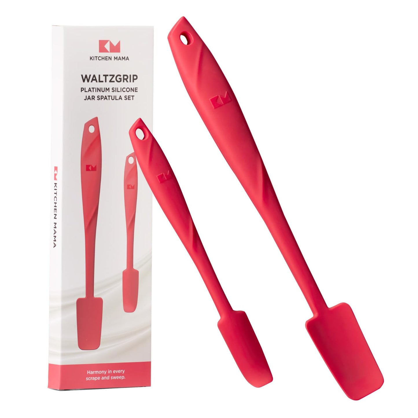 Kitchen Mama WaltzGrip Platinum Silicone Jar & Can Spatula Set, Yellow