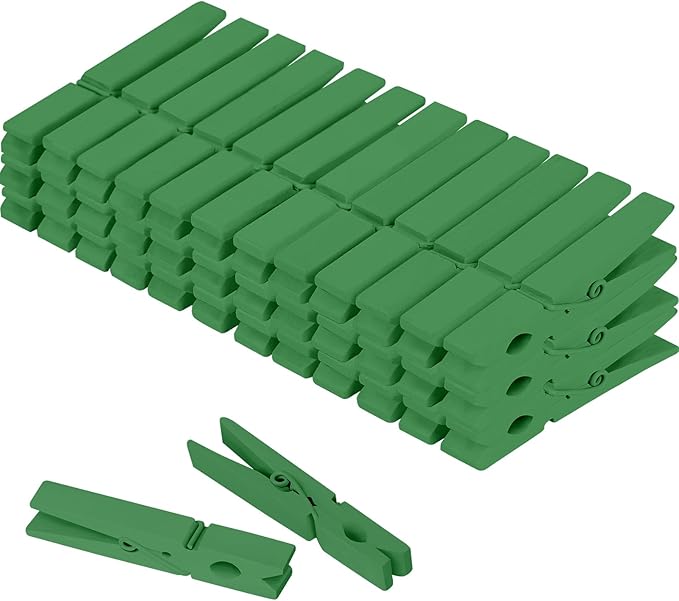 Colored Clothes pins 2.9inch 50PCS Green, Colorful ClothesPins Wooden Clips for Photos Pictures Decorative Crafts, Decoration clothespins Clothing Hanging clothespins 2.9inch 50PCS (Green)