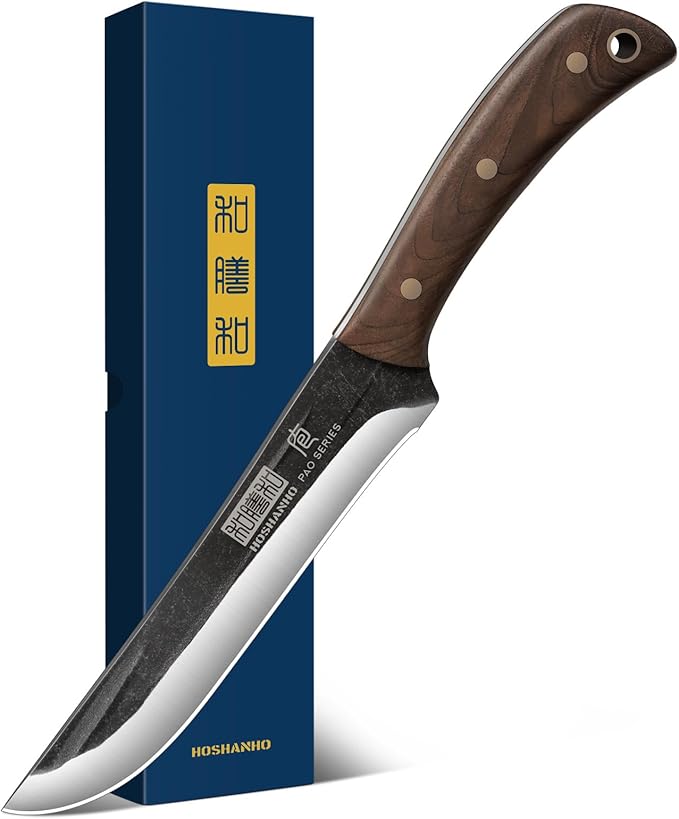 HOSHANHO 6" Viking Knife, High Carbon Steel Butcher Kitchen Chef Knife