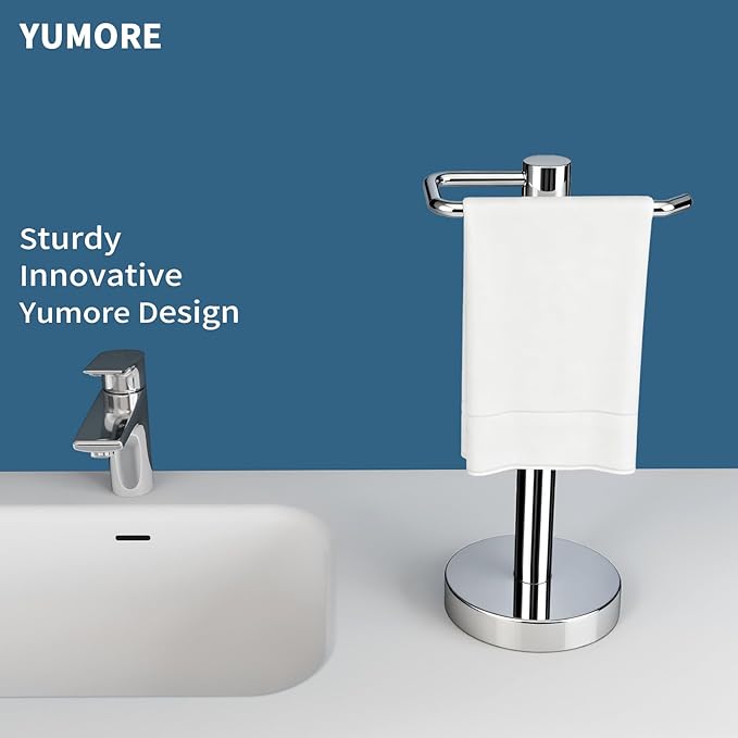 YUMORE Hand Towel Holder Stand Countertop Towel Rack Free Standing Towel Bar Hanger for Bathroom Kitchen