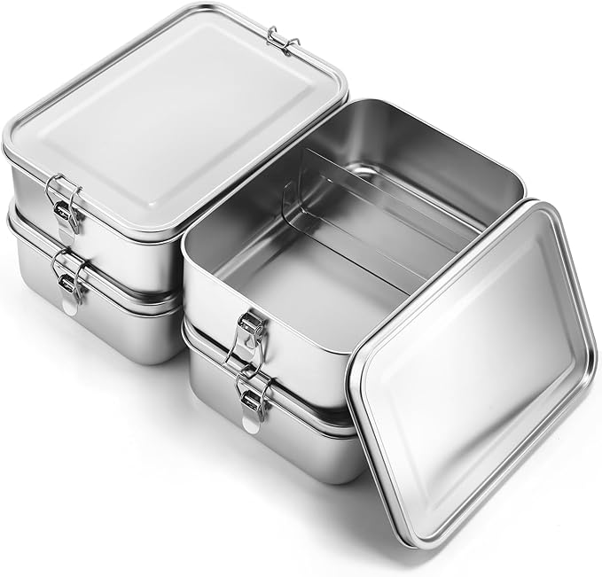Umigy Stainless Steel Food Containers, 5 Sizes, Divided, 5 Pcs