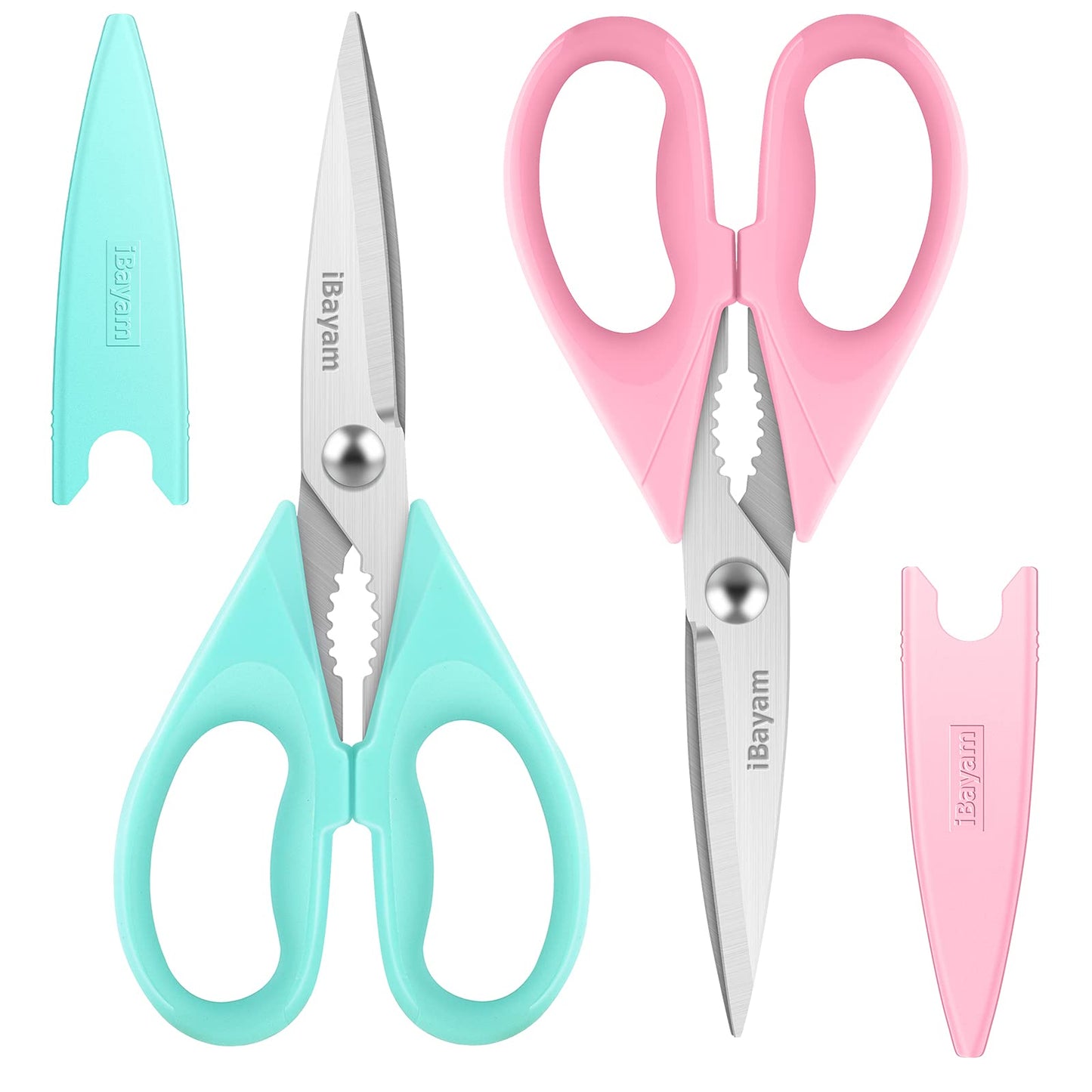 iBayam Kitchen Scissors Shears All Purpose Heavy Duty, Protective Sheath