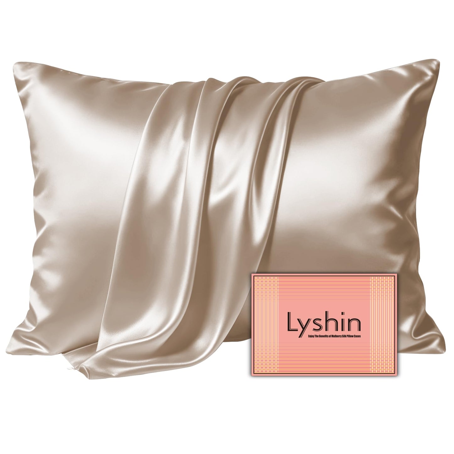 LYSHIN Silk Pillow Cases Standard Size with Hidden Zipper, Leopard