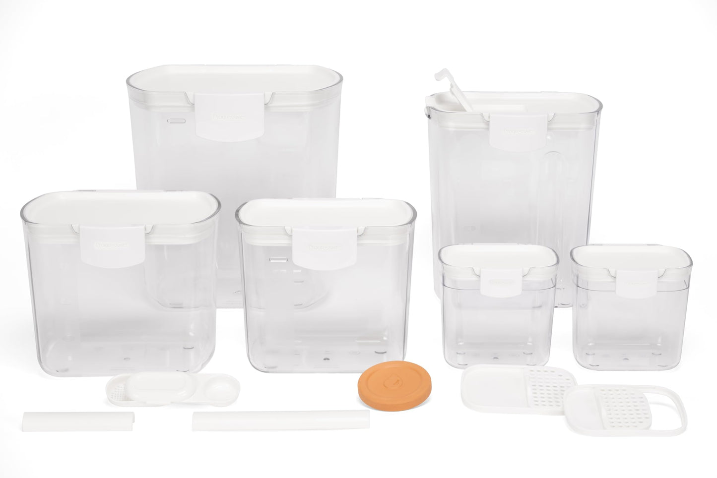 Progressive ProKeeper Baker's Airtight Kitchen Storage Canister Container Set for Flour, Sugar & More, Keeps Ingredients Fresh, with Accessories (Turquoise, 6- Piece)