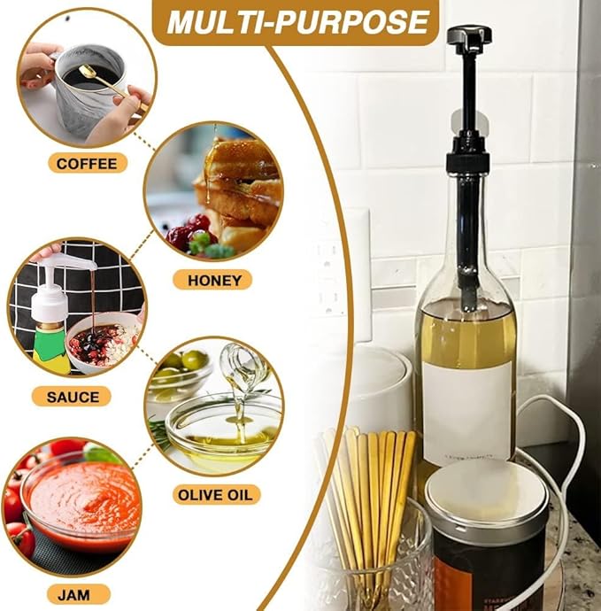 25 Pcs White Syrup Pump Dispenser, Compatible with 25.4 Oz/750ml Bottles, Great for Home & Coffee Bar Drinking Mixes, Tea, Beverage, Cocktails, Plus Spoons