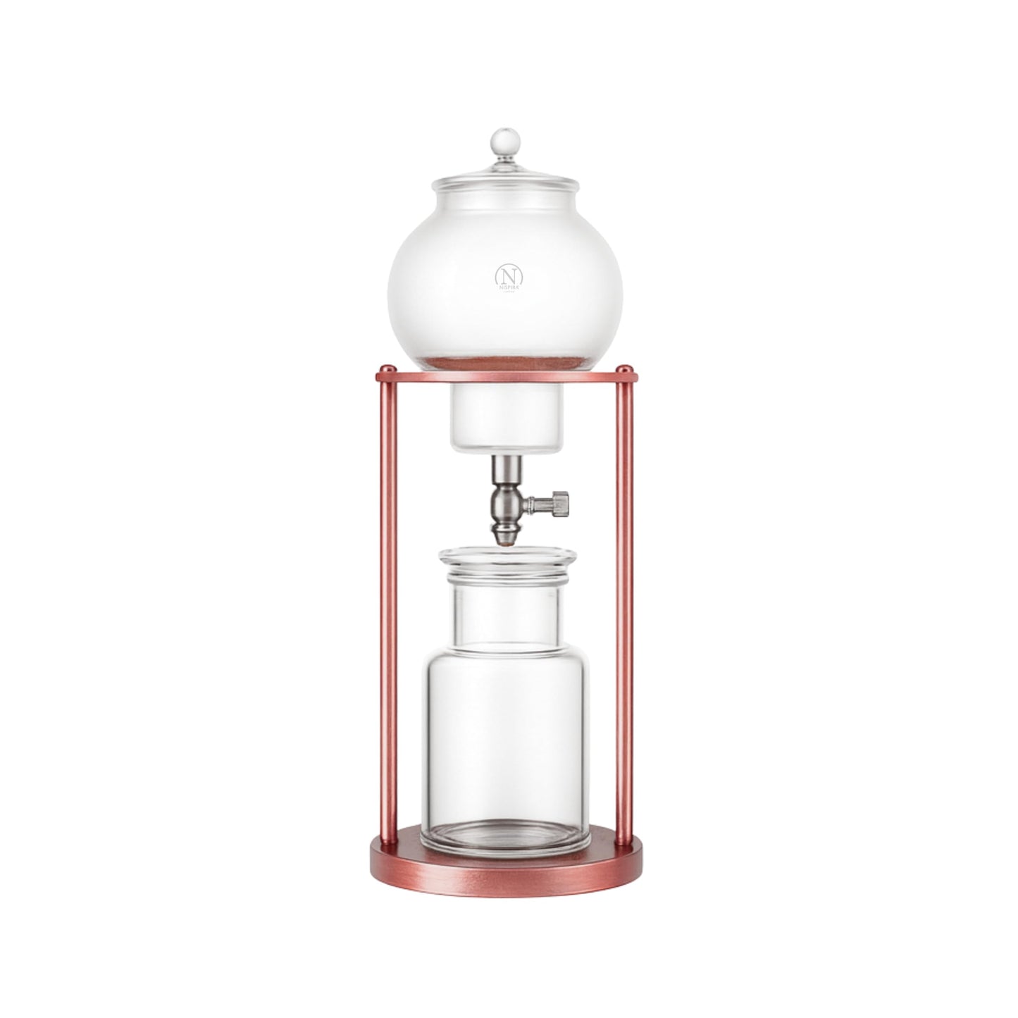 Nispira Luxury Ice Cold Brew Dripper Coffee Maker in Stainless Steel and Borosilicate Glass, 1000 ml Silver