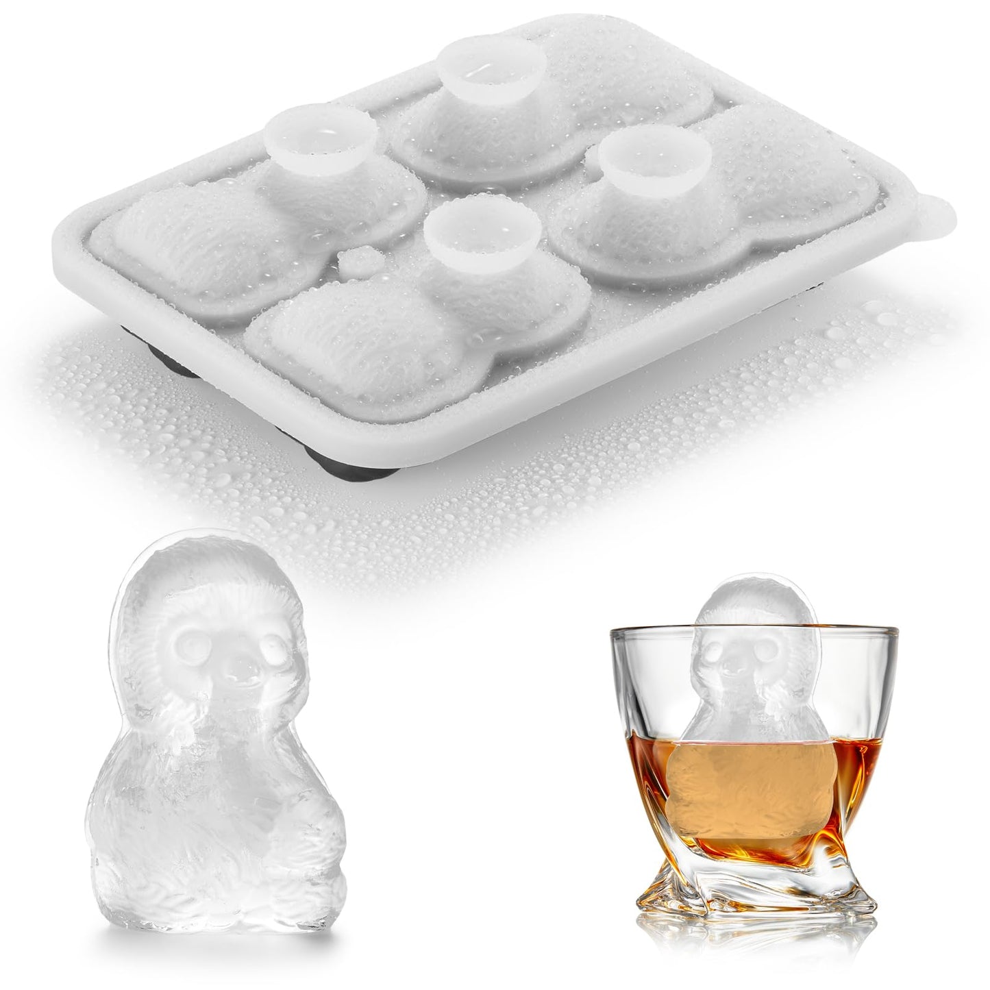 ACOOKEE French Bulldog Ice Cube Mold, Fun Shapes Frenchie Bull Dog Ice Cube Tray, Silicone Dog Treat Mold, Cute Novelty French Bulldog Gifts for Baking & Freezing Decor, BPA Free & Heat Resistant
