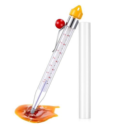 Photect 1 Pcs Candy Thermometer with Pot Clip 8", Yellow
