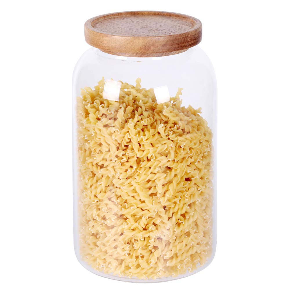 SAIOOL Egg Jar,kitchen canister， 1 Gallon Large Glass Food Storage Jars with Airtight Lid, Clear