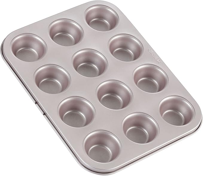 CHEFMADE Mini Muffin Pan, 20-Cavity Non-Stick Tiny Cupcake Pan Bakeware for Oven Baking (Champagne Gold)