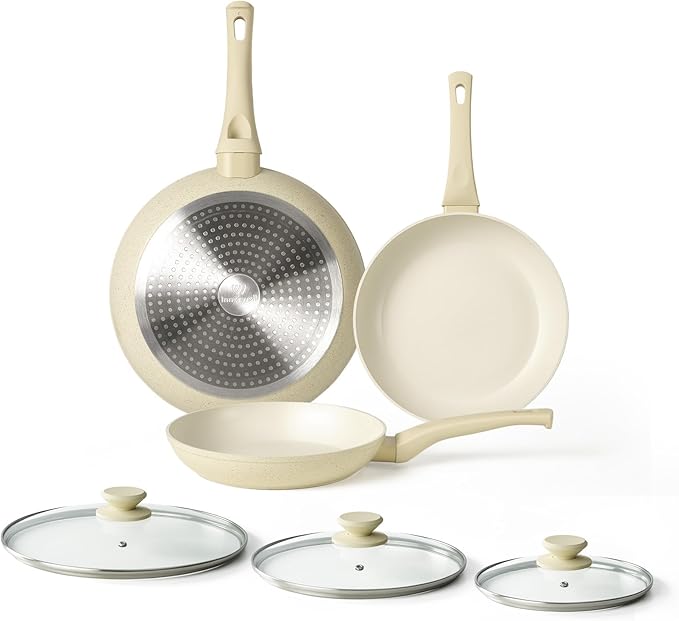 Innerwell Nonstick Ceramic Frying Pans Skillets Set 8"+9.5"+11"