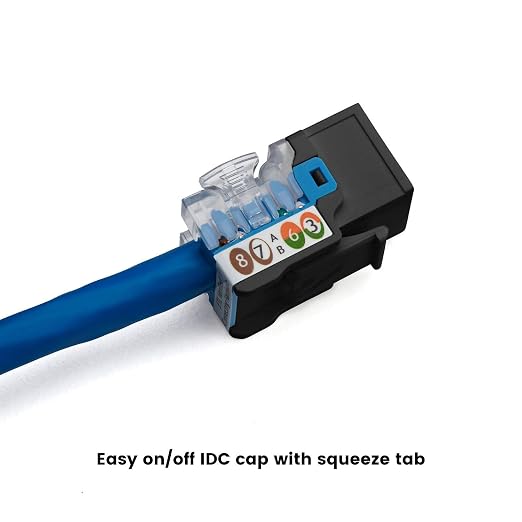 trueCABLE Cat6 Keystone Jack, Unshielded, 90 Degree Punch-Down, PoE++ 100W