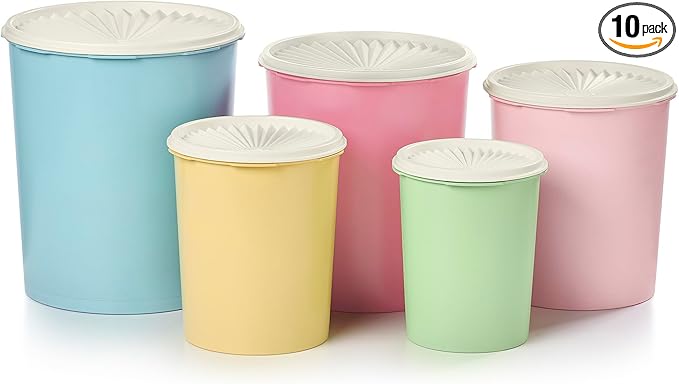 Tupperware Heritage Collection 7.6 Cup Cookie Canister, Vintage Blue Color, Dishwasher Safe and BPA Free Container (1.8 L)