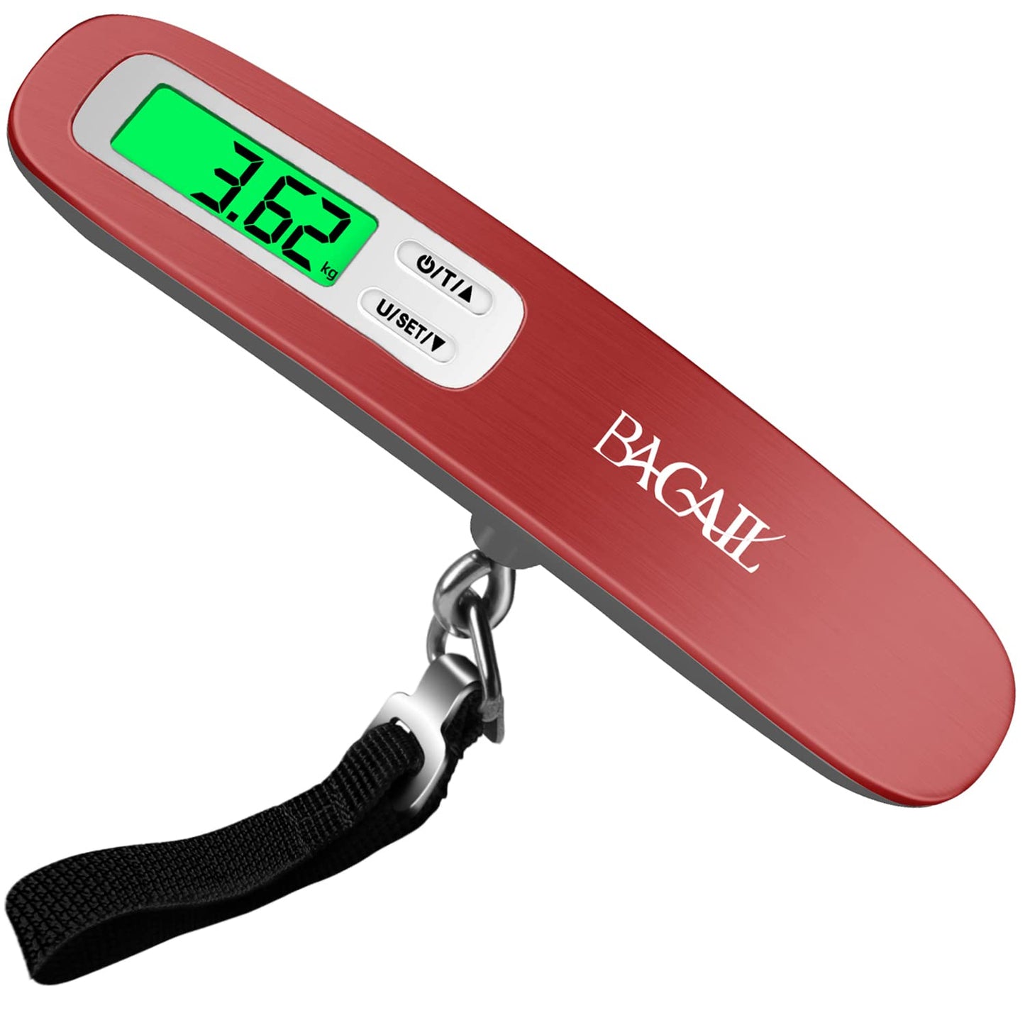 BAGAIL Digital Luggage Scale, 110lbs Hanging Baggage Scale with Backlit LCD Display,Portable Suitcase Weighing Scale,Travel Luggage Weight Scale with Hook,Strong Straps for Travelers(Black)