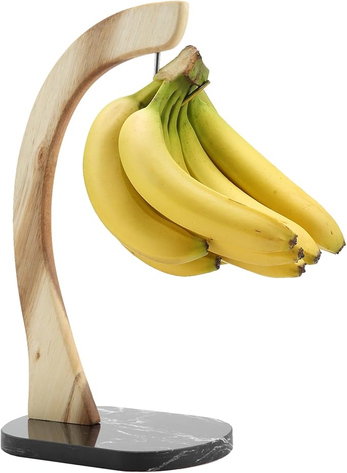 Everous Banana Hanger - Modern Banana Holder Tree Stand with Non-Slip Marble Base