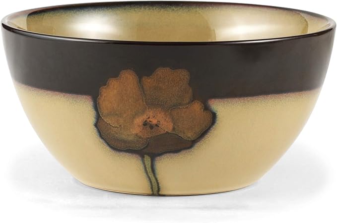 Pfaltzgraff Painted Poppies 16-Piece Stoneware Dinnerware Set, Service for 4, Dinner Plates, Salad Plates, Bowls and Mugs, Dishwasher and Microwave Safe