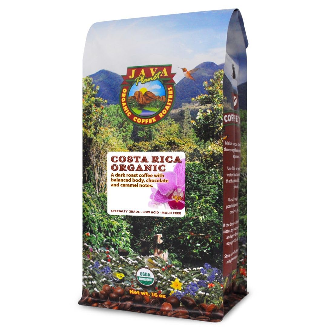 Java Planet Low Acid Organic Whole Bean Coffee, Papua New Guinea, 16 oz