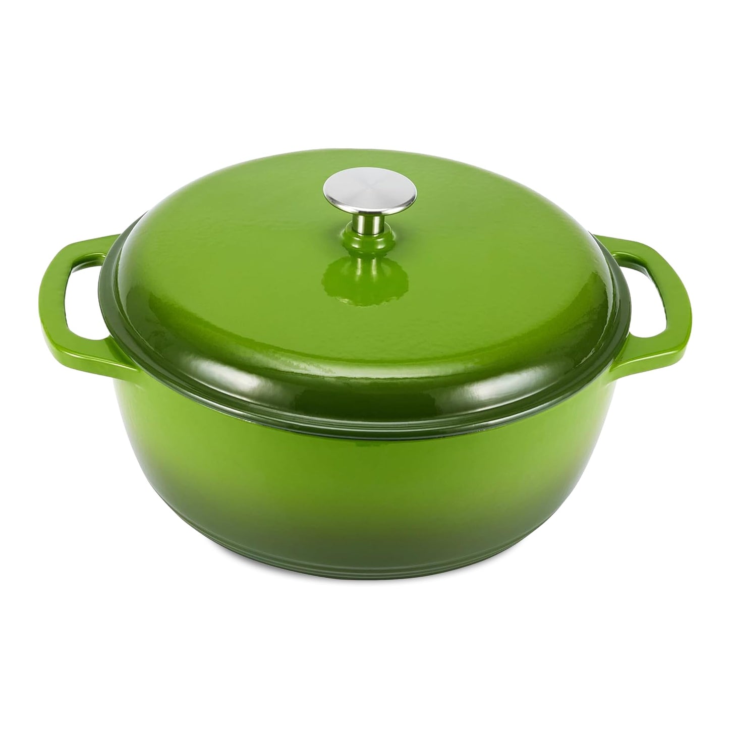 Enameled Cast Iron Dutch Oven Pot with Lid, Round, Dual Handles, Heavy-Duty, Oven Safe for Stews, Roasting, Baking, 6-Quart, Red