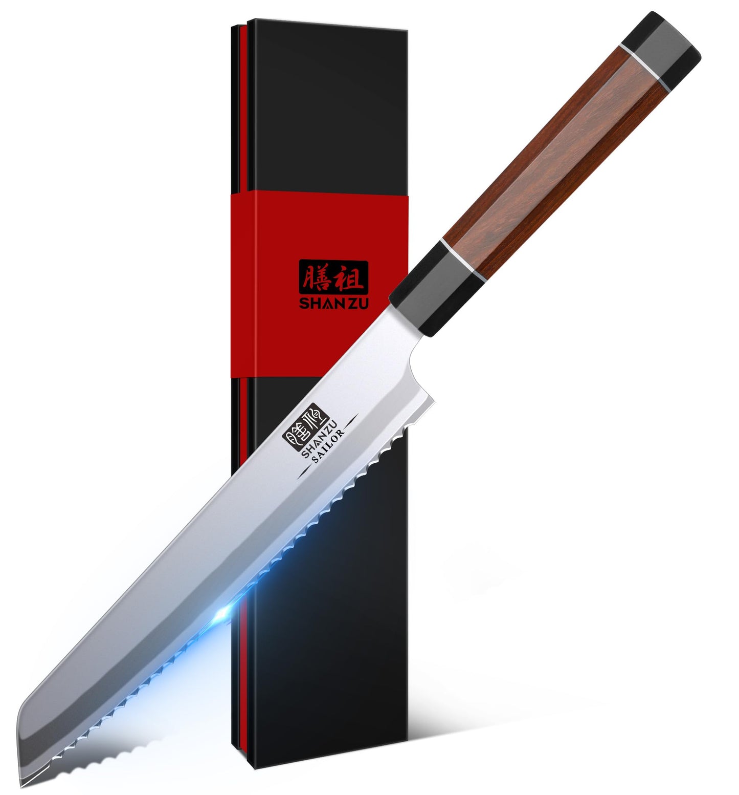 SHAN ZU 3PCS Japanese Knife Set, 9 Layers 10Cr15MoV High Carbon Steel