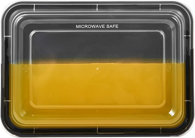Jaluxing 50 Pack Meal Prep Plastic Food Storage Containers With Lids 28 oz 1 Compartment Black Rectangular To Go Lunch Prepping Boxes BPA-Free Microwavable Freezer Safe Stackable (Formerly FULING)
