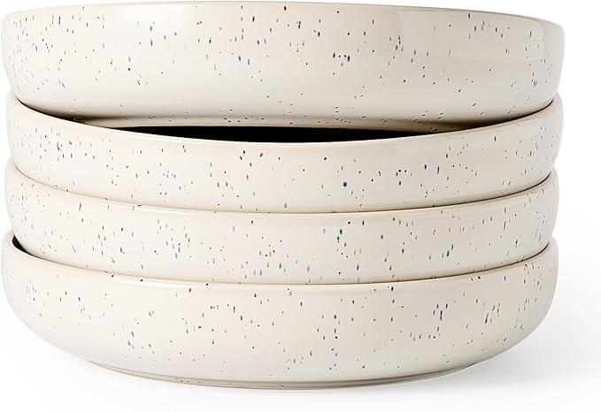 famiware Milkyway 33 oz Pasta Bowls Set of 4, Dark Gray