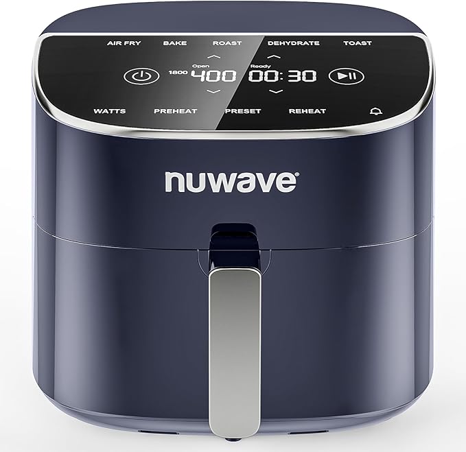Nuwave Brio Plus 8 Qt Air Fryer, PFAS Free, New & Improved, 50-400°F in 5°F