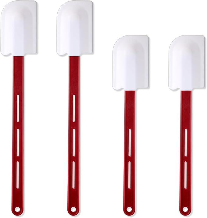 Norme 4 Pcs Rubber Spatulas Silicone Heat Resistant, 10 Inch