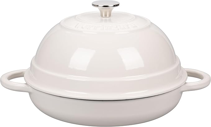 VORRINGARD Cast Iron Enameled Dutch Oven Pot with Lid for Bread Baking, Bread Oven, 6 Quart, Latte