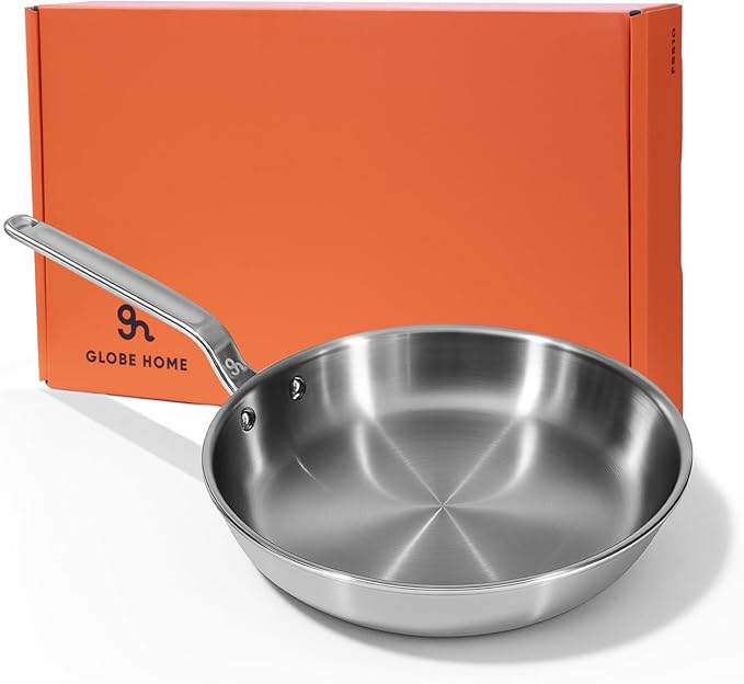 GLOBEHOME 10" 5-Ply Stainless Steel Frying Pan