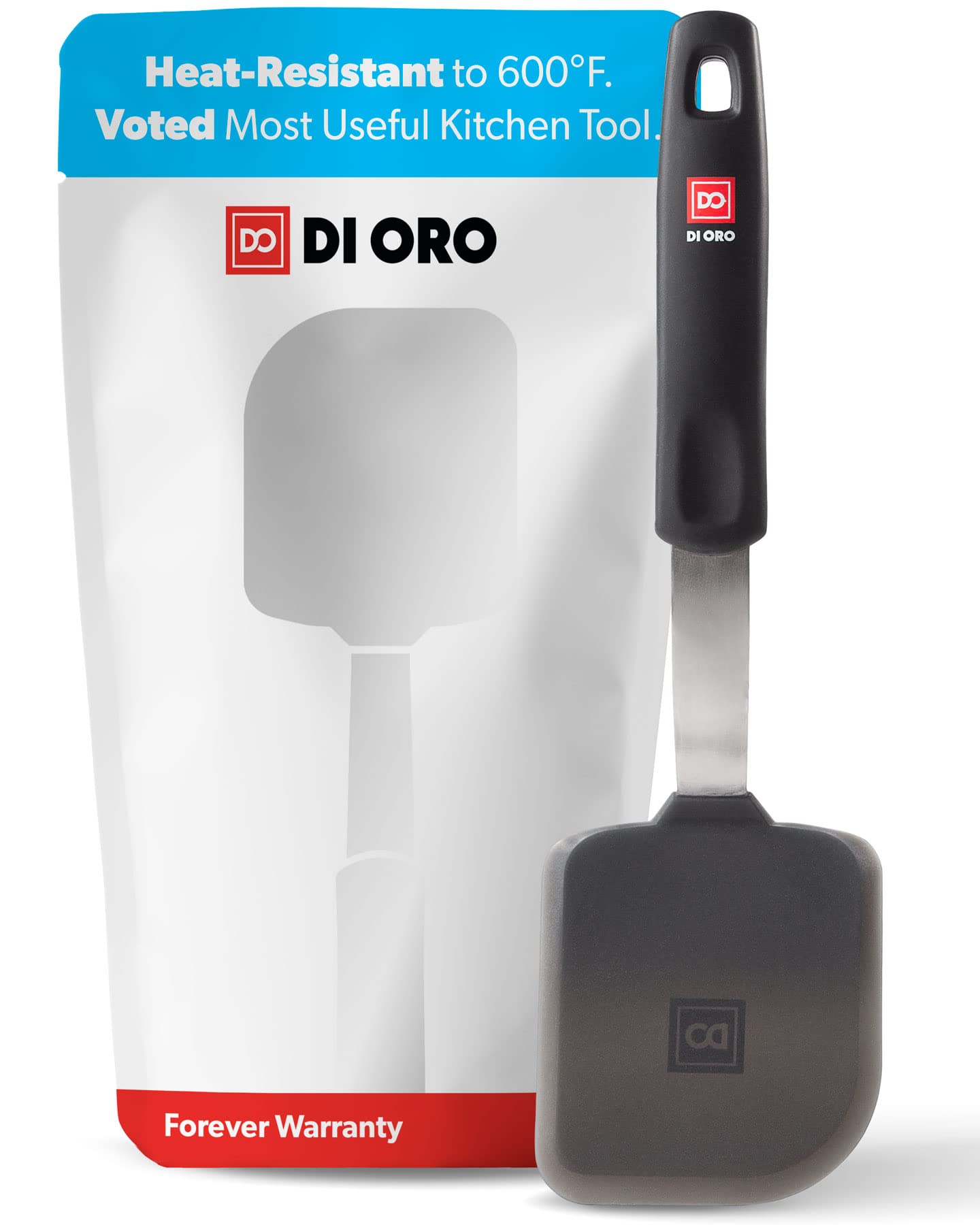 DI ORO Mini Silicone Spatula - Egg & Cookie Turner, 600F Heat Resistant